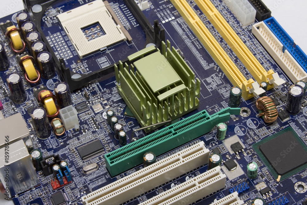 PC motherboard detail.
