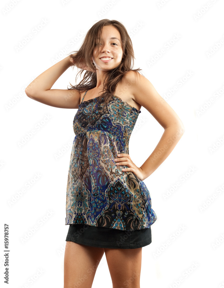 Beautiful young girl isolated on white Beautiful young girl isolated on white