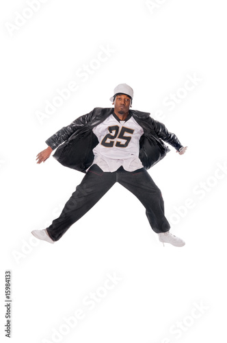 Cool young hip-hop man on white background © Ni23