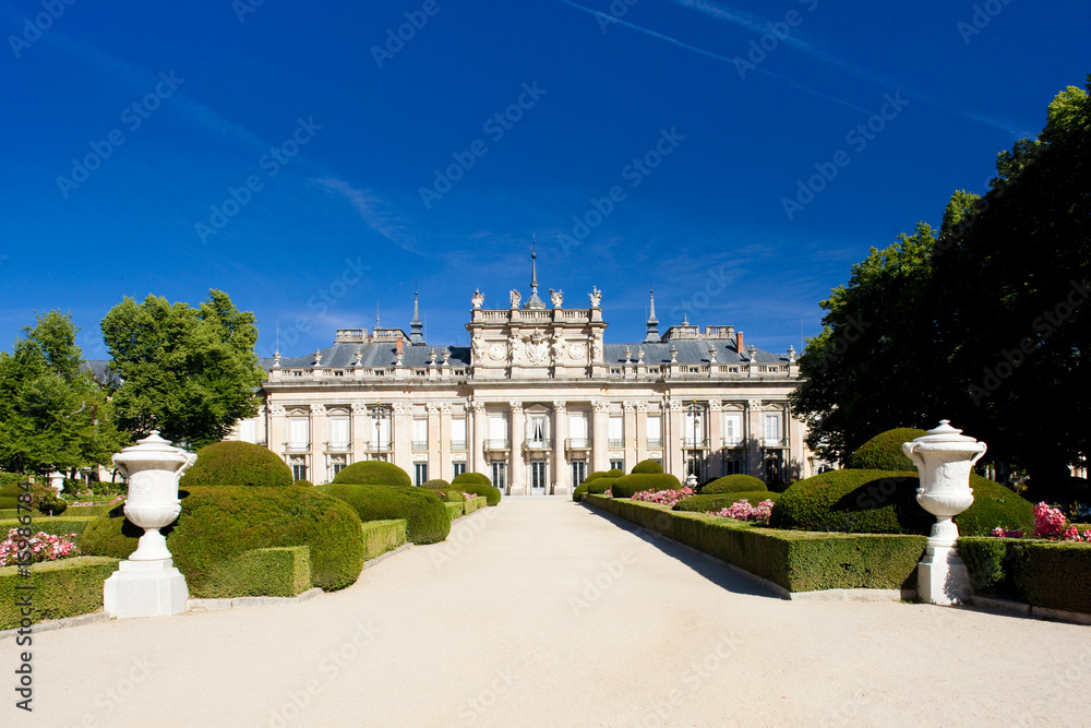 Fototapeta premium La Granja de San Ildefonso with garden, Segovia, Spain