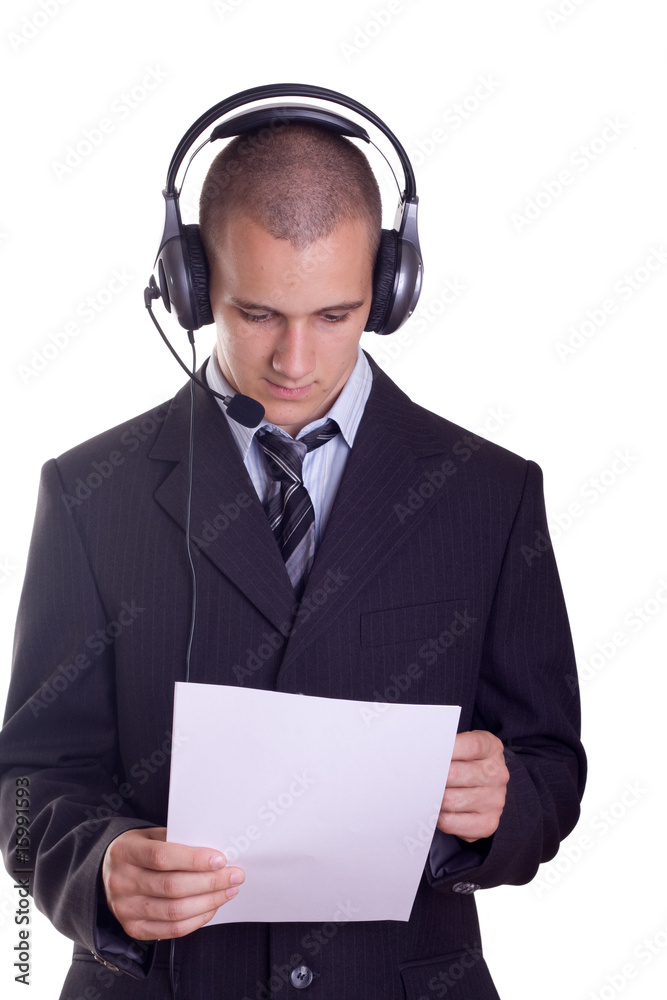 young businessman from a help desk service young businessman from a help desk service