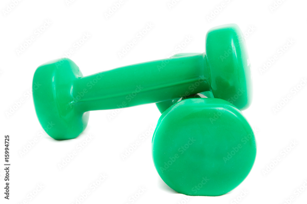 3lb rubber coated dumbbell on white background