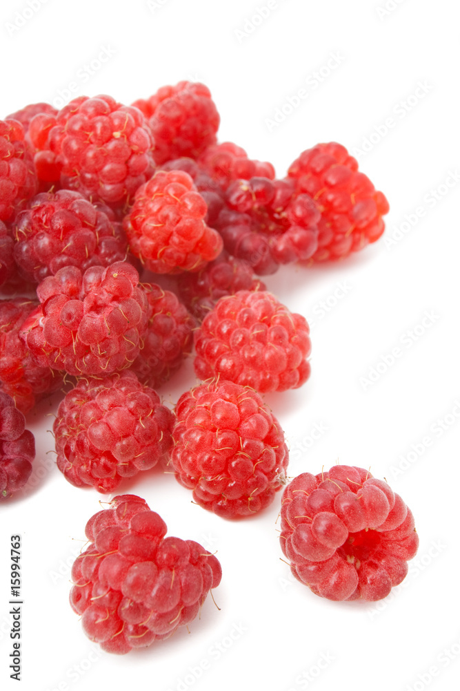 Fresh raspberries isolated on white Fresh raspberries isolated on white