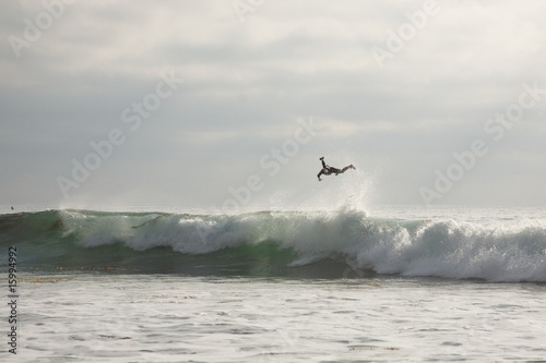 Flying above a wave