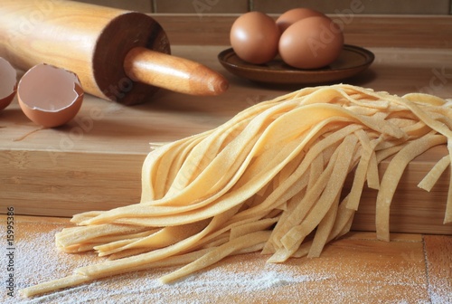 Fresh pasta with flour and egg