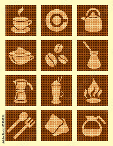 Coffee textured icons