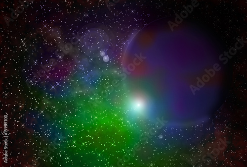 Fototapeta Naklejka Na Ścianę i Meble -  Gaseous Nebulas And Planet