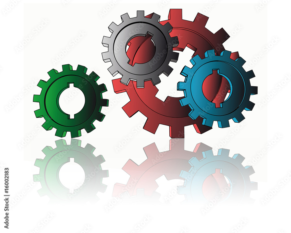 isolated cogwheels - business network - illustration isolated cogwheels - business network - illustration