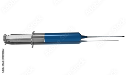 filled syringe on white background - isolated 3d illustration