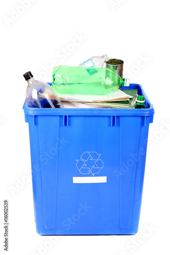 Recycling blue bin