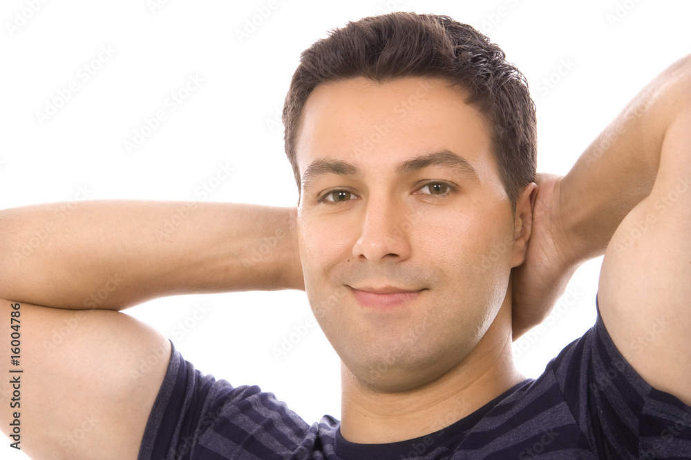 young casual man portrait, isolated on white young casual man portrait, isolated on white