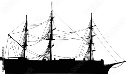 sailer silhouette isolated on white