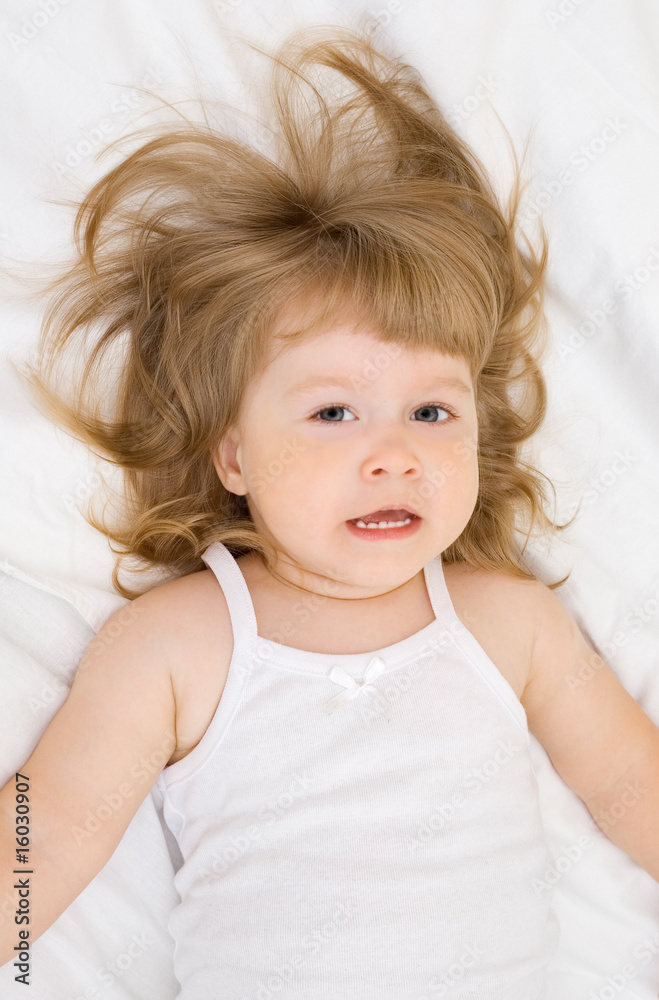 Little girl in a bed Little girl in a bed