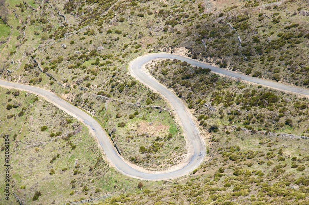 s shaped rural road