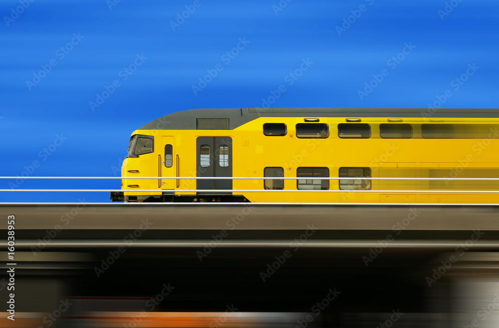 High speed train on a blurred background