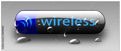 Button Wireless blau Tropfen