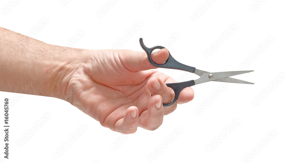 Hand with scissors Hand with scissors