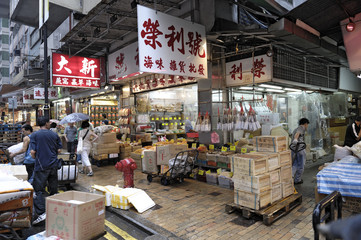 Wandcirkels China Levendige markten van Hongkong  © OutdoorPhoto