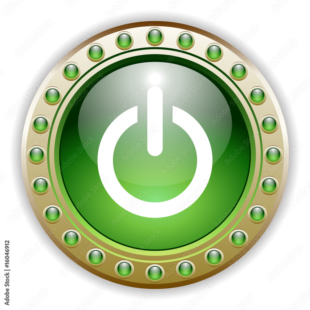 Ornate Detailed Glossy Power Button Vector Illustration. Ornate Detailed Glossy Power Button Vector Illustration.