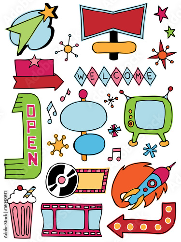 hand drawn retro signs