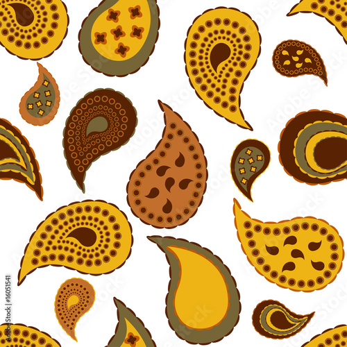 Seamless paisley background in earth tones, great for tiling