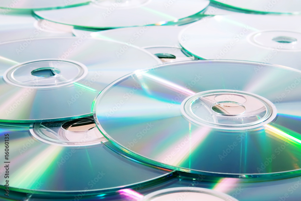 heap of dvd, cd disks