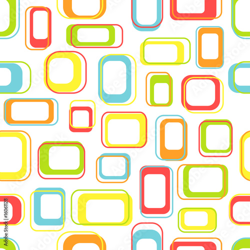 Seamless retro squares in bright colors