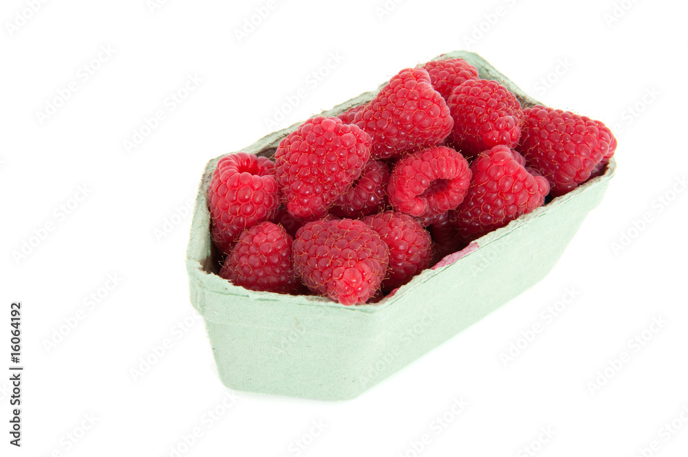 Raspberries in carton Raspberries in carton