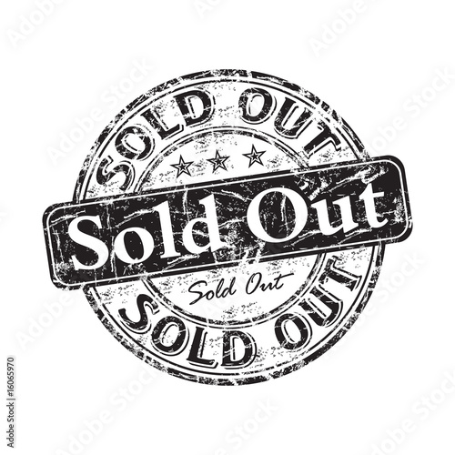Sold out grunge rubber stamp