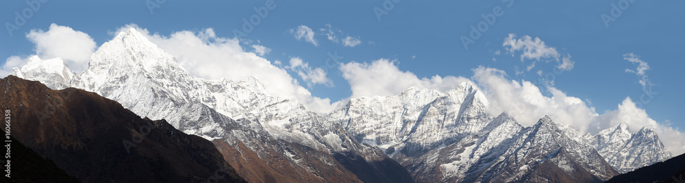 Himalayas snow mountains panorama, Everest region, Nepal Himalayas snow mountains panorama, Everest region, Nepal