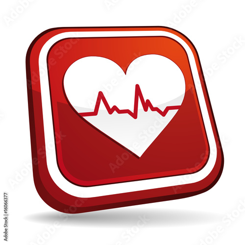 Cardiology and health button