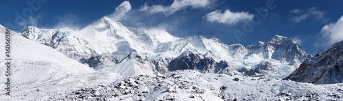 Cho Oyu mountain panorama, Everest region, Himalayas, Nepal