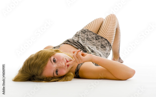 teeny with finger on her lips