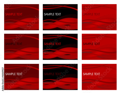 Abstract vector red background set