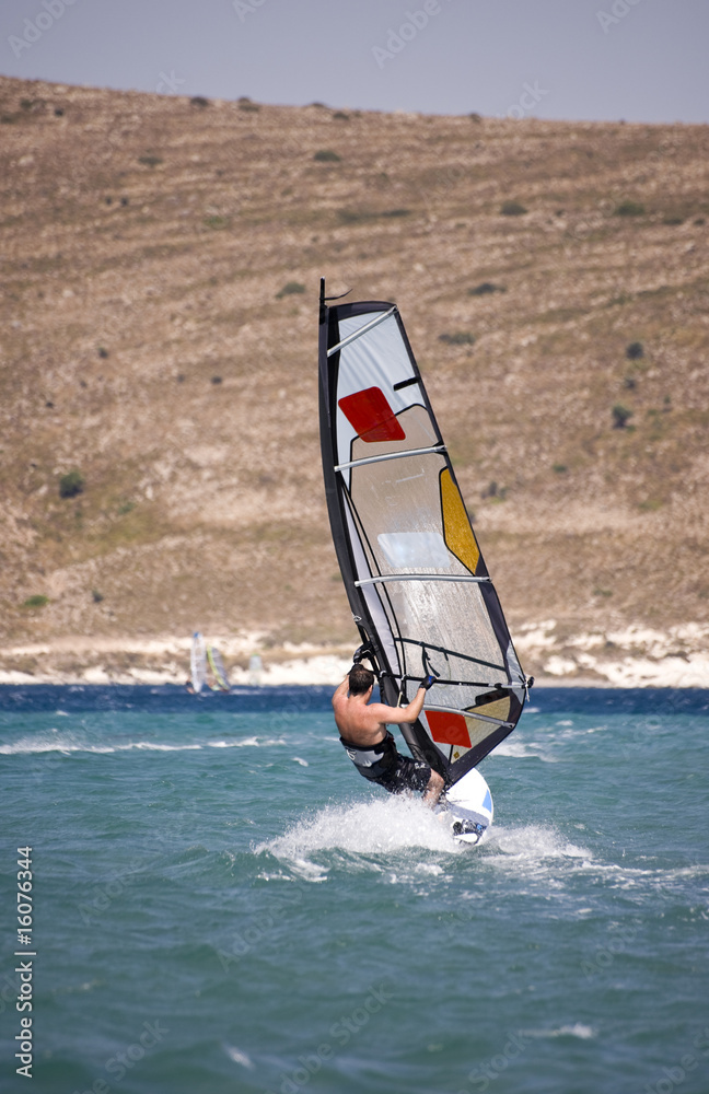 Naklejka premium Windsurfing in Alacati, Cesme, Turkey