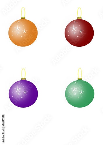 four christmas ball, vector