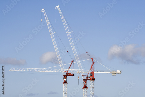 Skyline of Three Tower Cranes