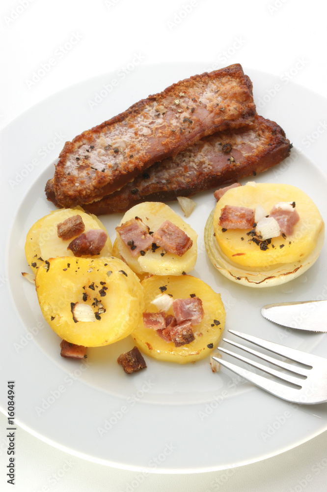 souffle, backed organic potato and smoked ham souffle, backed organic potato and smoked ham