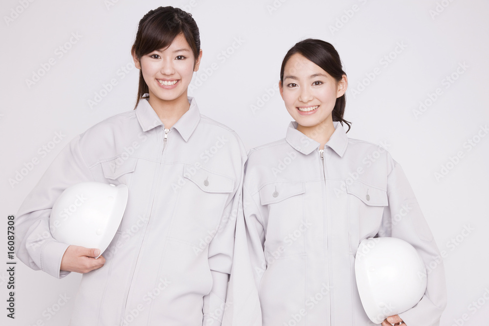 作業服の女性ポートレート 作業服の女性ポートレート