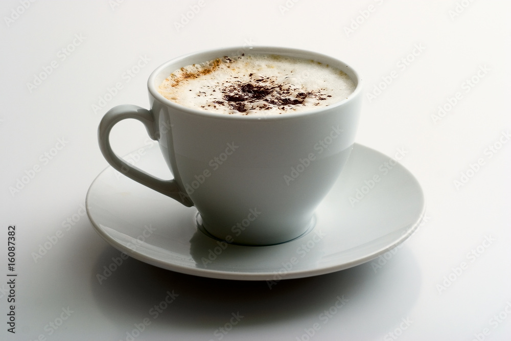 Cappuccino mug on a gray Cappuccino mug on a gray
