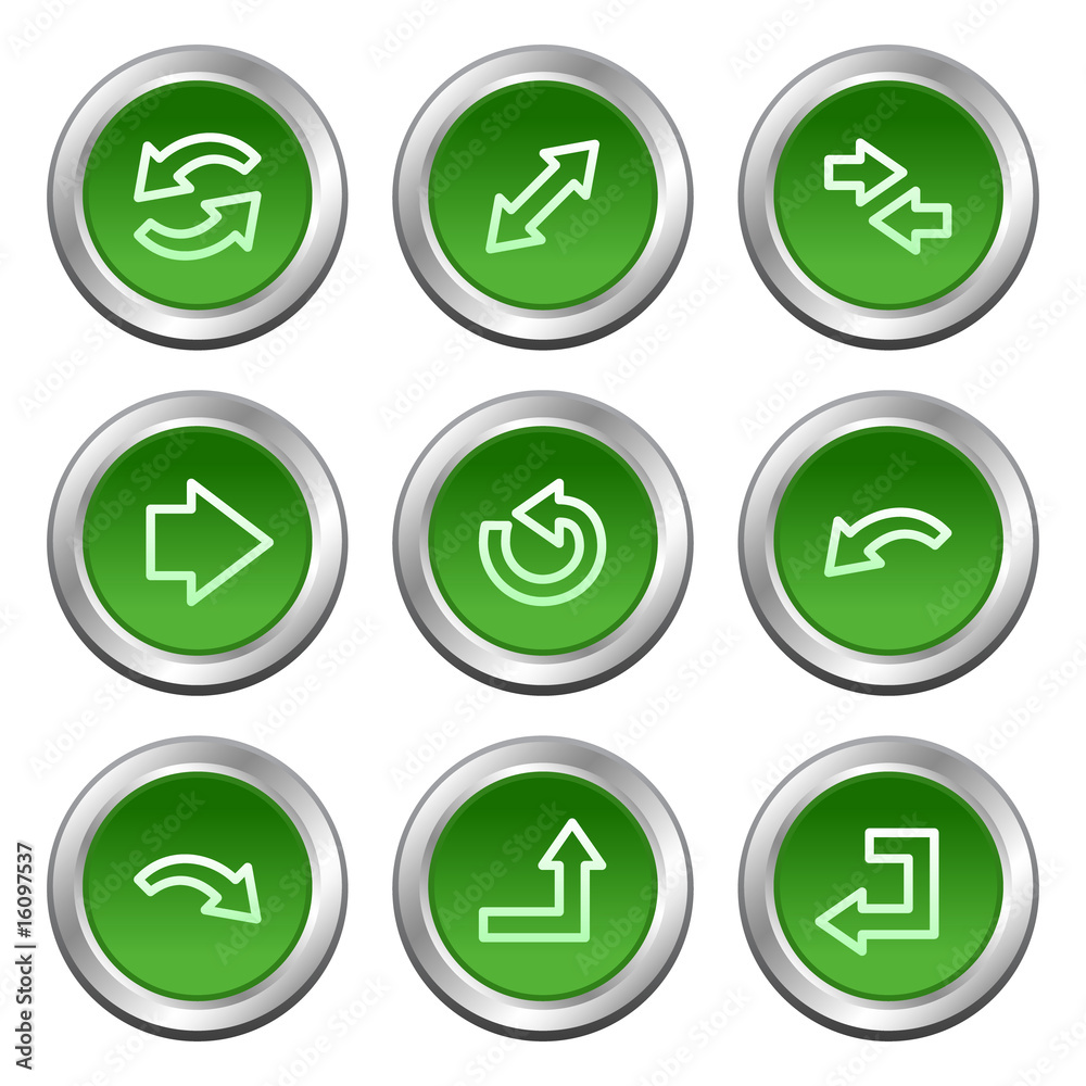 Arrows web icons, green circle buttons series Arrows web icons, green circle buttons series