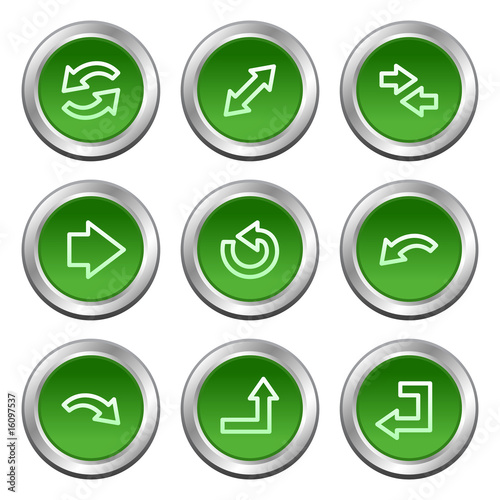 Arrows web icons, green circle buttons series