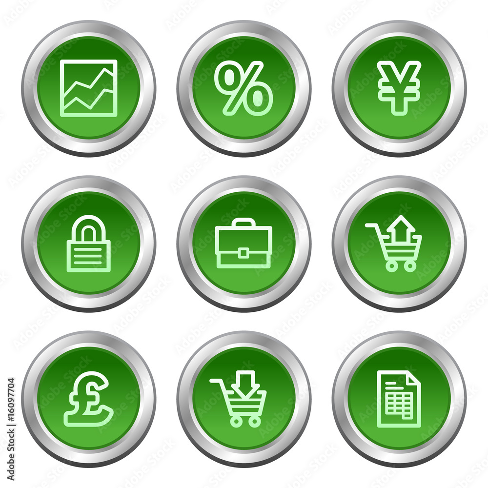 E-business web icons, green circle buttons series E-business web icons, green circle buttons series