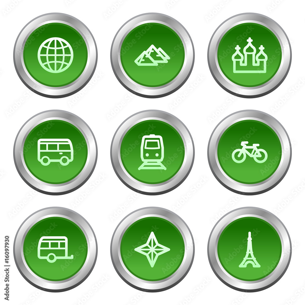 Travel web icons set 2, green circle buttons series Travel web icons set 2, green circle buttons series