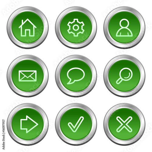 Basic web icons, green circle buttons series