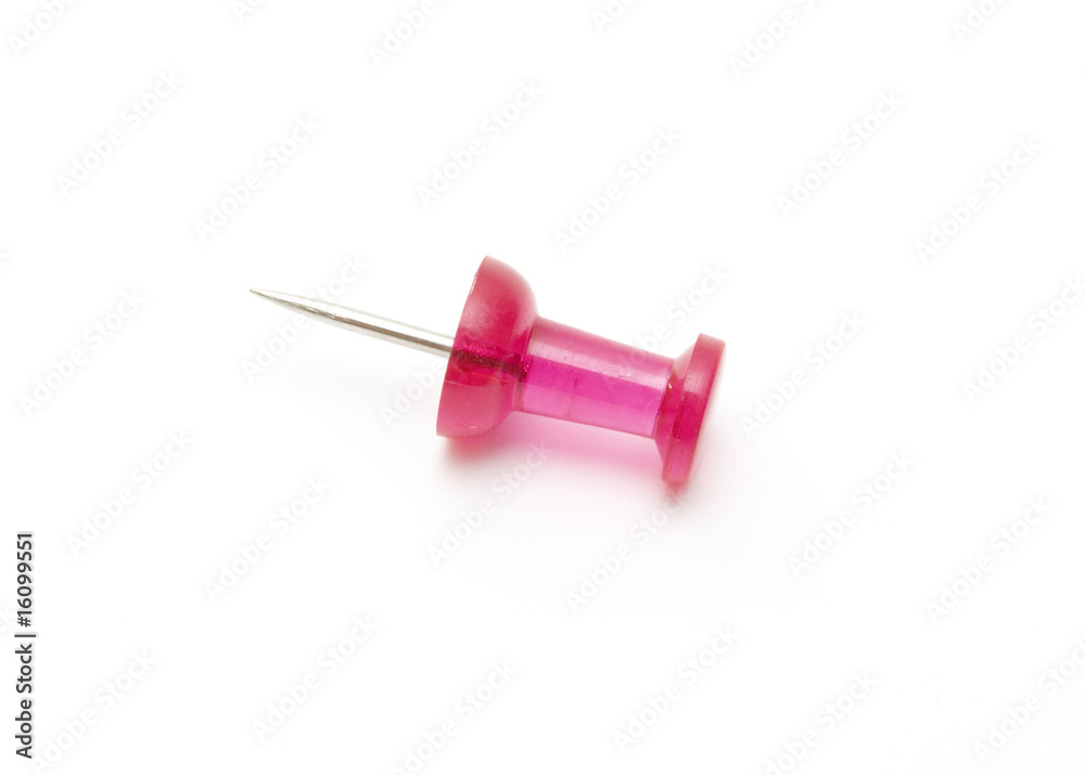 Pink drawing-pins on white background Pink drawing-pins on white background