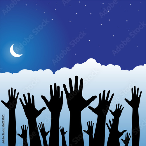 hands moon