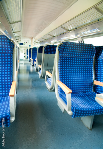 An interior view of a train