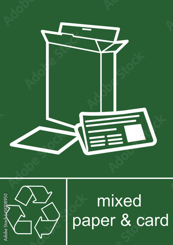 Recycling Sign Mixed Paper and Card