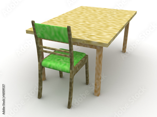 Chair and a table